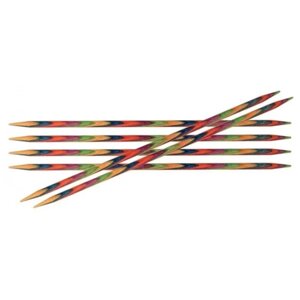 Спицы чулочные "Symfonie" 2,5мм/15см, дерево, многоцветный, 6шт в упаковке, KnitPro, арт. 20103