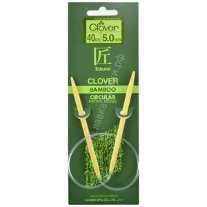 Спицы Clover круговые на леске бамбуковые, 3.75 мм, длина 40 см.