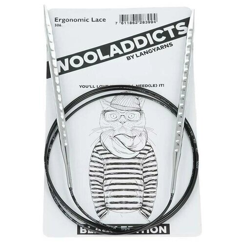 Спицы круговые супергладкие WOOLADDICTS Ergonomic Lace №5,5, 120 см латунь, пластик серебристый* от компании М.Видео - фото 1