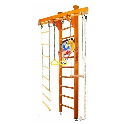 Спортивный комплекс на базе шведской стенки Kampfer Wooden Ladder Ceiling Basketball Shield Стандарт,3 классический