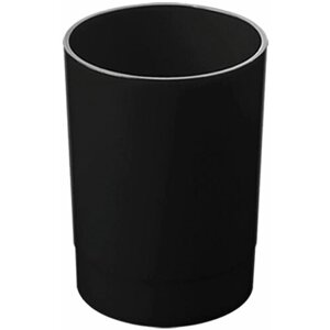 Стакан для пишущих принадлежностей СТАММ "Лидер", пластиковый, круглый, черный 9600104