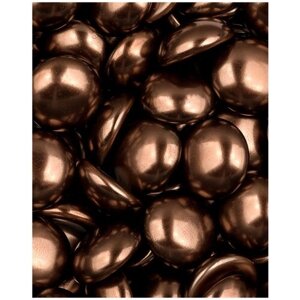 Стеклянные чешские бусины кабошон полупросверленный с жемчужным покрытием, Glass Pearl Cabochons, 12 мм, цвет Shiny Light Brown, 5 шт.