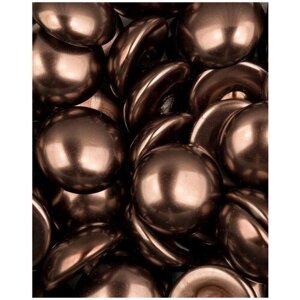 Стеклянные чешские бусины кабошон полупросверленный с жемчужным покрытием, Glass Pearl Cabochons, 14 мм, цвет Shiny Light Brown, 5 шт.