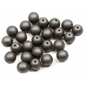 Стеклянные чешские бусины, круглые, Round Beads, 6 мм, цвет Alabaster Metallic Steel, 25 шт.