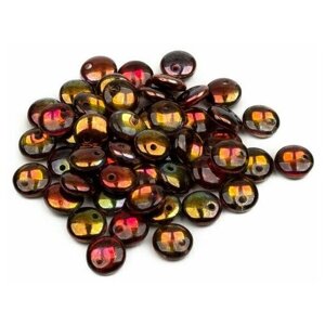 Стеклянные чешские бусины, Lentils, 6 мм, цвет Crystal Magic Wine, 50 шт.