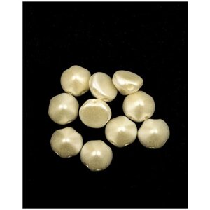 Стеклянные чешские бусины с двумя отверстиями, Tipp Beads, 8 мм, цвет Alabaster Pastel Lt. Cream, 10 шт.