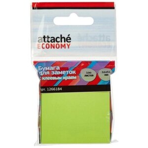 Стикеры (самоклеящийся блок) Attache Economy, 51x51мм, зеленый, 100 листов