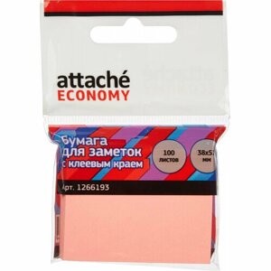 Стикеры Стикеры Attache Economy с клеев. краем 38x51 мм,100 лист неоновый розовый 6 шт