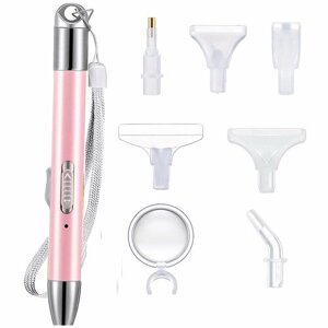 Стилус - ручка для алмазной вышивки с USB и набором насадок, розовая