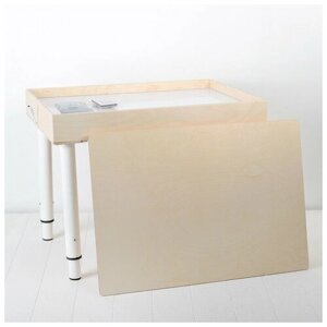 Стол для рисования песком, 42 60 см, с крышкой, фанера, оргстекло, подсветка цветная