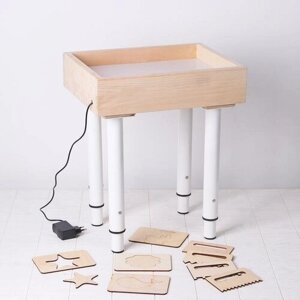 Стол для рисования песком с белой подстветкой, 3040 см + гребень и трафарет