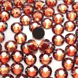 Стразы ss 20 (5 мм), цвет коричнево-рыжий ( Сансет Глоу ) холодной фиксации 1440 штук, клеевые, стеклянные, для дизайна одежды