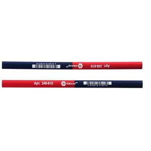 Строительный карандаш 2- хцветный, красный/синий 180 мм 1 шт. Кобальт NM-248610