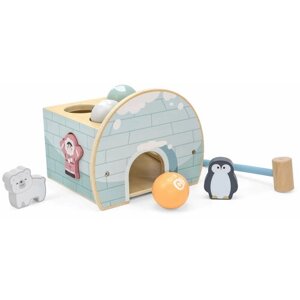 Стучалка-забивалка "Иглу" с сортером в коробке молоток,4 шара, фигурки: мишка, пингвин, эскимос