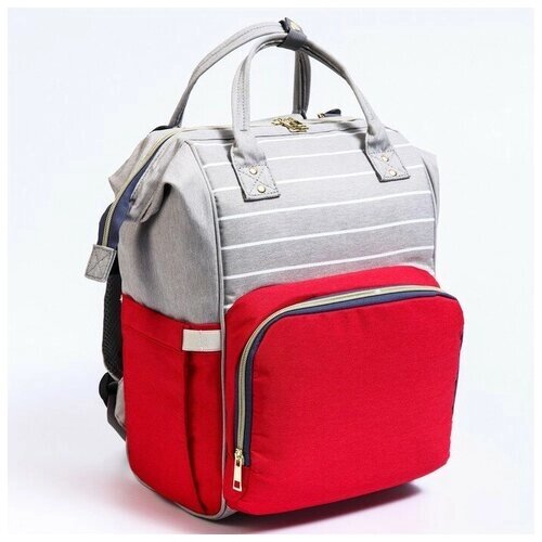 Сумка-рюкзак для хранения вещей малыша, цвет серый/красный от компании М.Видео - фото 1