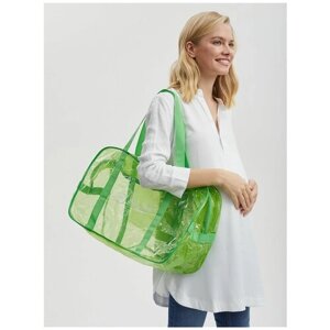 Сумка в роддом прозрачная готовая для мамы и малыша "здравствуй, мама! цвет бирюза, одна большая сумка