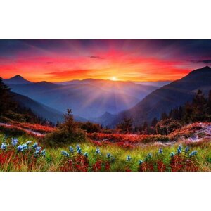 Supertoys Алмазная картина Закат в горах 40х50 см с подрамником YSG3742 с 8 лет