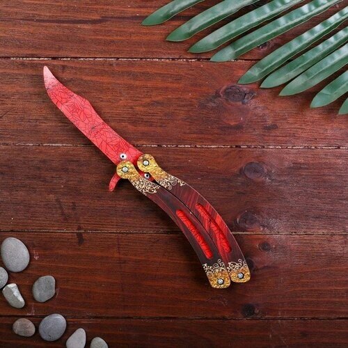 Сувенир деревянный «Нож бабочка, красный гранит» от компании М.Видео - фото 1