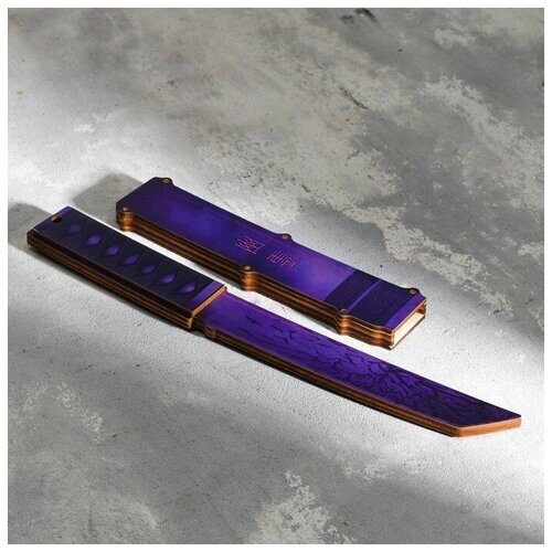 Сувенир деревянный "Нож танто" фиолет от компании М.Видео - фото 1