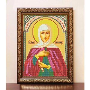 " Святая Преподобная Анна" Авторский набор для вышивания бисером , с багетной рамкой и стеклом!