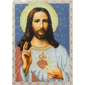 Святое Сердце Иисуса Рисунок на ткани 18х25 Каролинка ткби 4032 18х25 Каролинка ткби 4032