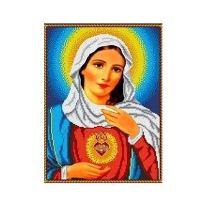Святое сердце Марии Рисунок на ткани 27,5х37 Каролинка ткби 3008