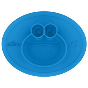 Тарелка EZPZ Тарелка Cookie Monster Mat Limited Edition, синий