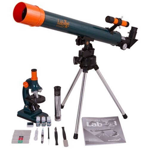 Телескоп + микроскоп LEVENHUK LabZZ MT2 зеленый/оранжевый/черный от компании М.Видео - фото 1