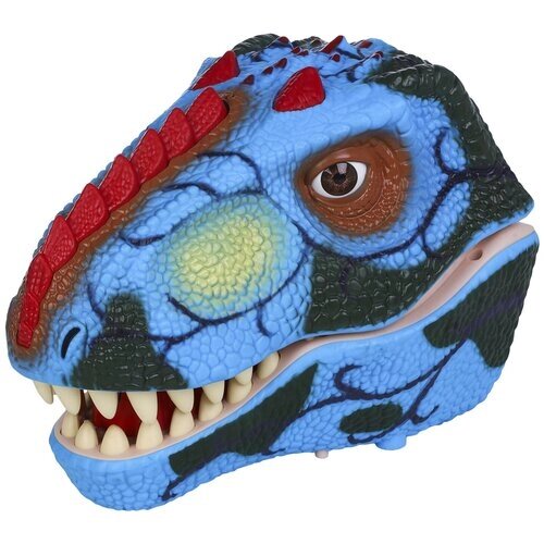 Тираннозавр (Тирекс) серии "Мир динозавров" - Игрушка на руку, парогенератор, синий от компании М.Видео - фото 1