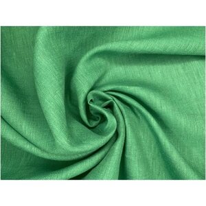 Ткань 100% лен костюмно-плательный, отрех 1х1.5 м, теплый зеленый цвет.