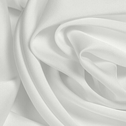 Ткань Армани, искусственный шелк, 150 см, ширина 1,5, цвет белый, плотность 90. от компании М.Видео - фото 1