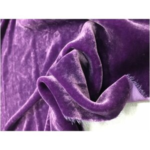 Ткань Бархат на шёлке лилового цвета Италия