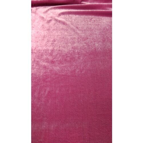 Ткань Бархат с эластаном жемчужно-розового цвета Италия от компании М.Видео - фото 1