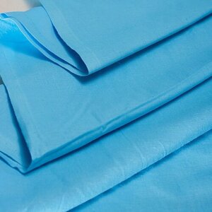 Ткань бязь набивная голубая без рисунка (17000)