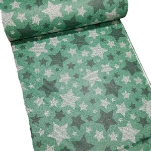 Ткань для шитья Хлопок 100% Ранфорс Крупные зеленые звезды Производитель Турция 240*200