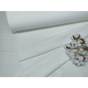 Ткань для шитья муслин, 100% хлопок, Турция, ширина 180 см, белый, 1 метр ткани