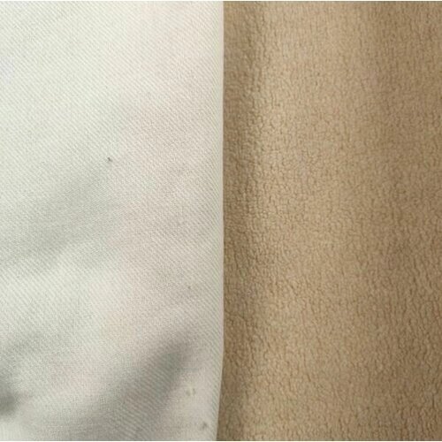 Ткань экодубленка (белый) 50 шерсть, 50 акрил италия 50 см*152 см отрез от компании М.Видео - фото 1