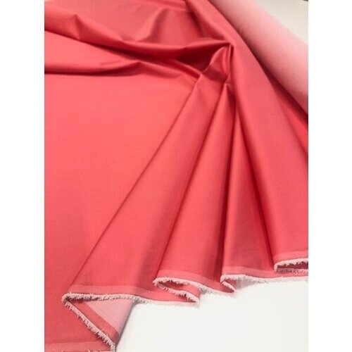 Ткань костюмная однотонная, цвет кораллово-розовый, цена за 2 метра погонных. от компании М.Видео - фото 1
