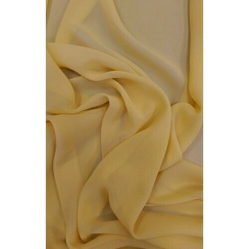 Ткань Креп-шифон жёлтого цвета Италия от компании М.Видео - фото 1