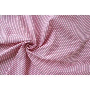 Ткань лен в розово-белую полоску
