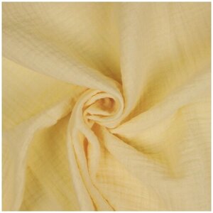 Ткань Муслин, 125 г/м²100% хлопок, ширина 130см, цвет 36 желтый, уп. 1м