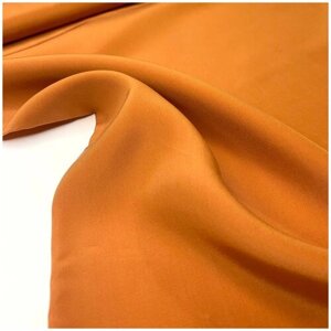 Ткань плательно-блузочная bibliotex. Шелк 100%Оранжево-коричневого цвета. Италия. 0,5 м (ширина 140 см)