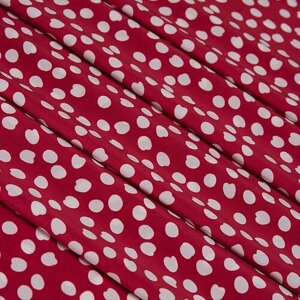 Ткань плательно-блузочная красный горох (2717-3)