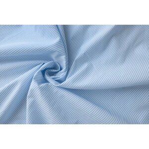 Ткань рубашечный хлопок в узкую бело-голубую полоску