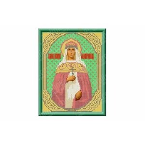 Ткань с рисунком для вышивки бисером каролинка Икона Св Февронья, 18*24,5см
