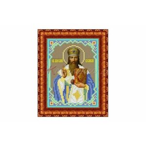 Ткань с рисунком для вышивки бисером каролинка Св. Василий, 12,4*17,5см