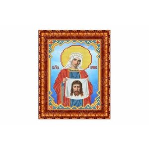Ткань с рисунком для вышивки бисером каролинка Св. Вероника, 12,8*18,8см