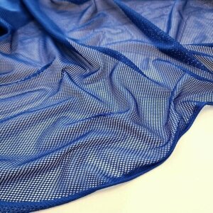 Ткань сетка подкладочная, ячейка 1мм, цвет синий, 100*160см