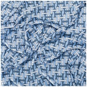Ткань шелк Армани голубой надписи 135 гр/м2 (2549-1)