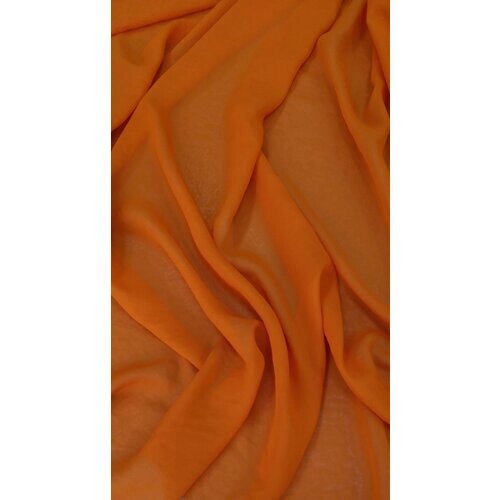 Ткань Шифон жатый оранжевого цвета Италия от компании М.Видео - фото 1